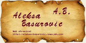 Aleksa Basurović vizit kartica